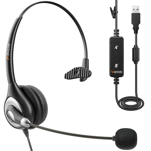 ヘッドセットUSB 片耳 ノイズキャンセリングマイク付きとオンライン制御有線PC用ヘッドホン Web会議、Skype、オフィス、在宅勤務、業務用、リモートワーク、コールセンターに適用 クリアな通話 超軽量 超快適 ヘッドセットUSB 片耳 ノイズキャンセリングマイク付きとオンライン制御有線PC用ヘッドホン Web会議、Skype、オフィス、在宅勤務、業務用、リモートワーク、コールセンターに適用 クリアな通話 超軽量 超快適