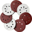 125mm 8穴円形ダストレスフック ループサンドイッチディスクサンドペーパー 粒径は16種類