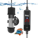 水槽 ヒーター 石英防爆ガラス 温度調節できる 水中用ミニヒーター 吸盤付き 10W 25W 50W 100W 10−100L水槽に適用 s(4)