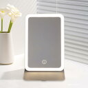 折りたたみミラー LED化粧鏡 卓上ミラー 手鏡 USB充電式 タッチパネル操作 明るさ調節可能 女優鏡 スタンドミラー 持ち運びに便利 シンプルデザイン メイ...