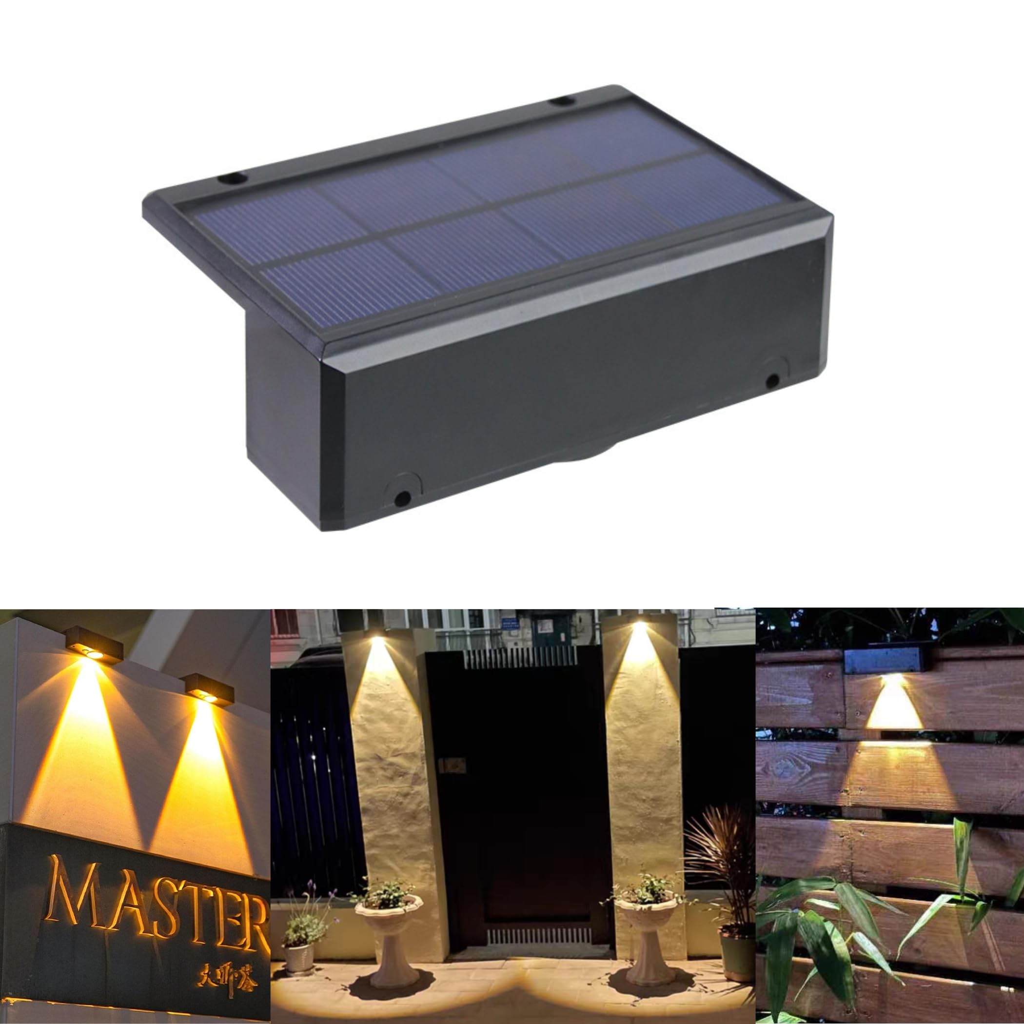 ソーラー 屋外 フェンスライト ガーデンライト屋外 ソーラー 表札灯 表示灯 玄関灯 門柱灯 LEDガーデンライト 屋外防水 取付簡単 庭 階段 通路 バックヤード 玄関等に適用 1個 電球色式