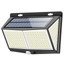 センサーライト 288LED ソーラーライト 3つ知能モード 人感センサー 屋外照明 4面発光 太陽光発電 省エネ 防水 防犯ライト 自動点灯 両面テープ付き ...