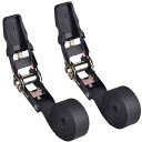 荷締めベル トラチェット式 2m 3m 4m 5m タイダウンベルト ラッシングベルト 荷締機ベル ト固定ベルト 破断荷重800kg 締付 固定 引越し運搬用 多用途 ブラック 2.5cmx3m(2セット)(4)