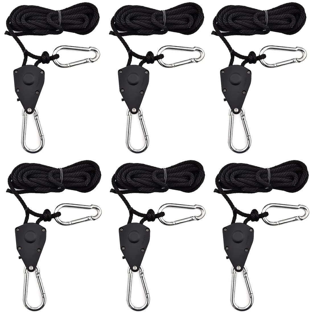 ロープラチェット 調節可能 使いやすい ロープ フック 荷造りベルト 荷締機 150 lbs荷重 完全ロック 締付固定 引越し 運搬用 6個セット