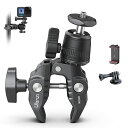 スーパークランプ 360°雲台 カメラマウント 1/4ネジ カメラホルダー Gopro用 最適荷重1.5KG 緩み防止 蟹バサミクランプ モニターサポート/液晶モニター/アクションカメラ/一眼レフ/自転車?バイク?Goproに対応
