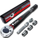 トルクレンチ 車 タイヤ交換 差込角 12.7 mm(1/2インチ) 20-230N.m プリセット型 とるくレンチ 5個 17 mm、19 mm、21 mmソ...