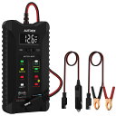 12V 24V デジタルカーバッテリーテスター バッテリーコンディションテスター オルタネーター充電システムアナライザー 自動車電圧計 LCDディスプレイとLED表示 リード長さ23.6インチ