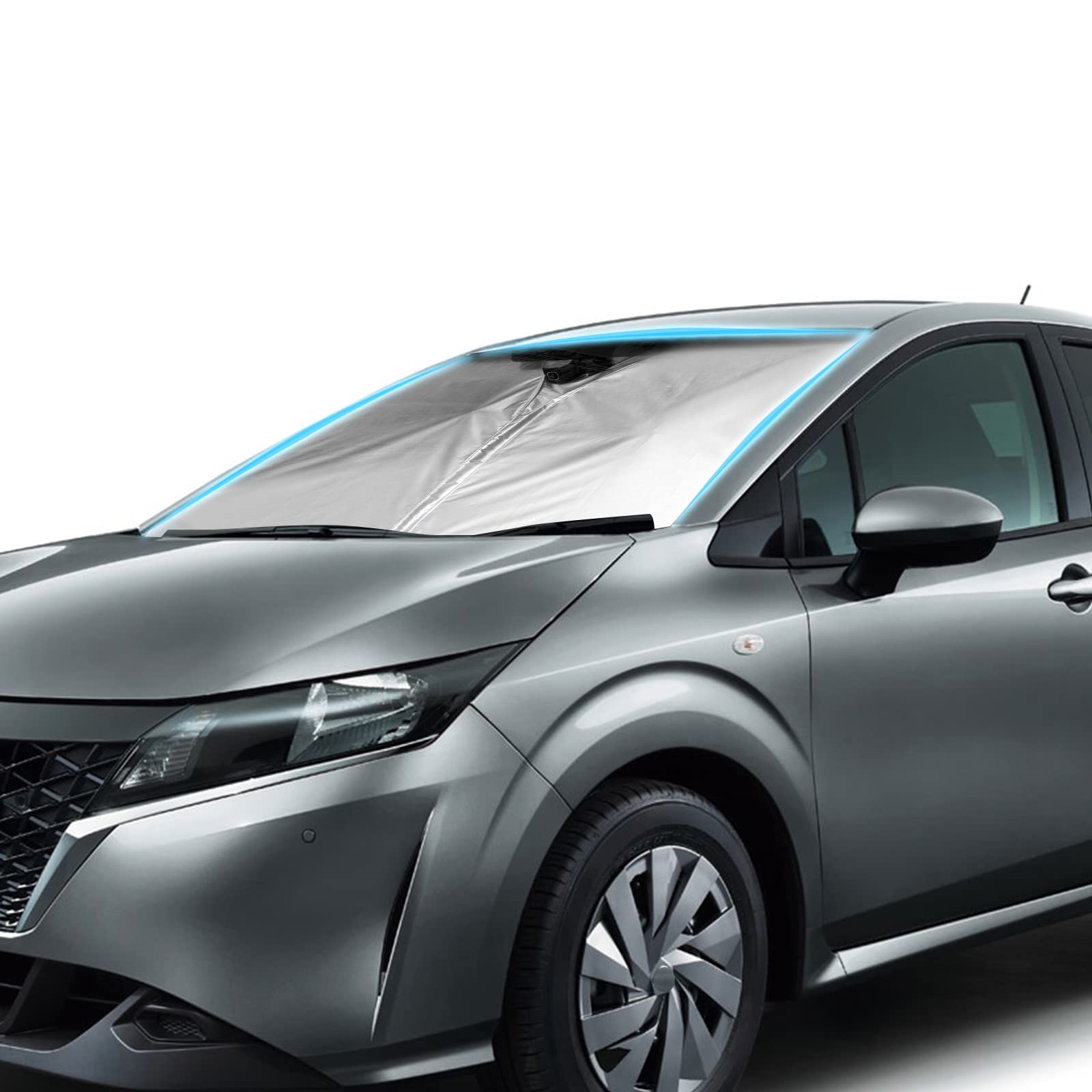 日産 ノート3代目 E13型 2020年-現行 自動車 フロントガラス用 サンシェード 日よけ 日差しカット コン..