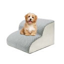犬階段 2段 グレー ドッグステップ ペット階段 滑り止め付き 洗濯便利 カバー取り外し可能 高さ30CM (2段)…
