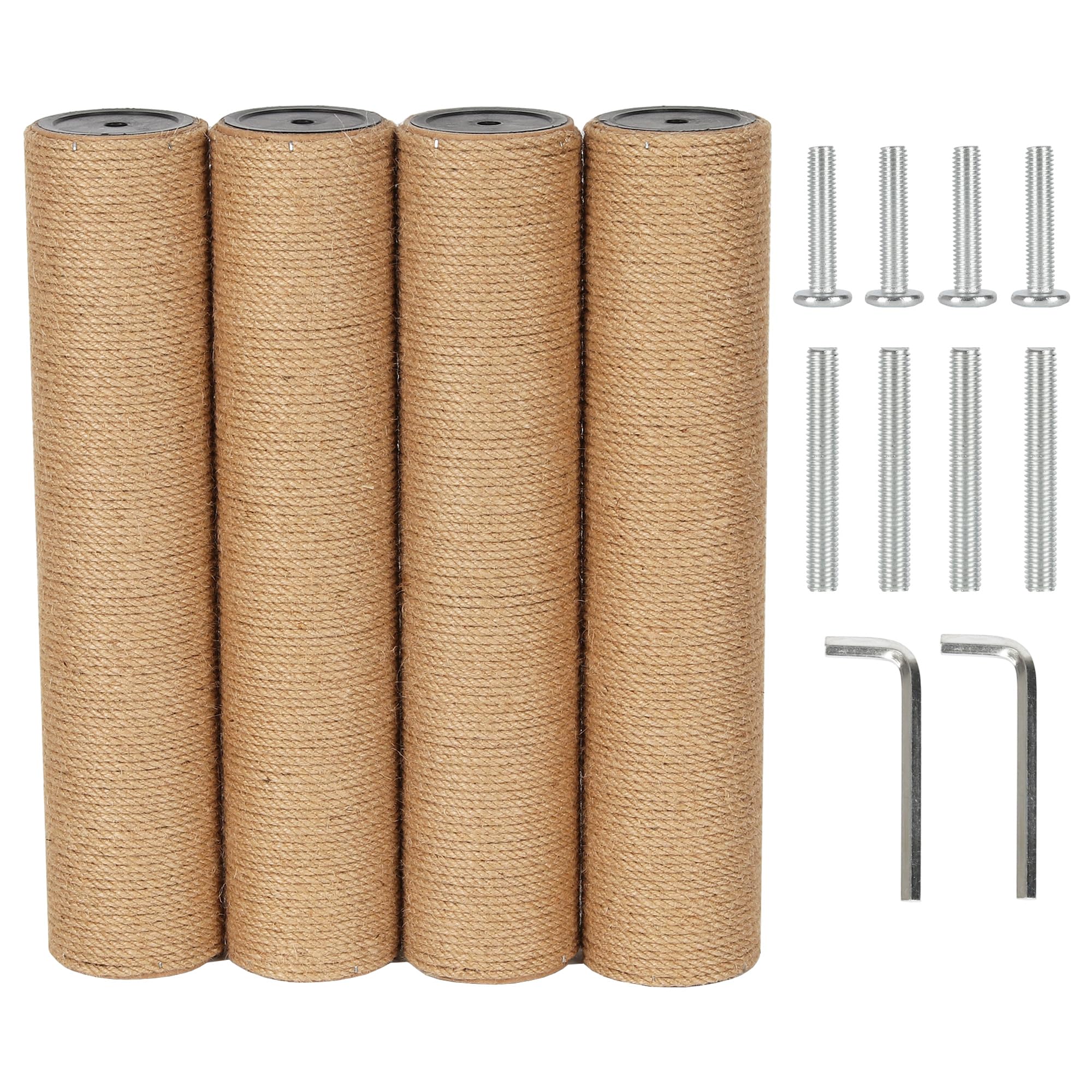 4本セット 直径8.4cm 猫 爪研ぎ ポール キャットタワー 交換用 支柱 替え 麻柱 麻縄 (40cm*4本 M8)