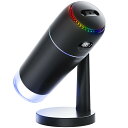 加湿器 卓上 小型 【2024冬新モデル&UV除菌&マイナスイオン】 500mL 大容量 卓上加湿器 LCDディスプレイ表示 ダブルノズル 上下180°角度調節 コードレス USB充電式 超音波式加湿器5200mAh大容量バッテリー 長時間連続加湿 アロマ 加湿器 空気清浄機 除菌 次亜塩素酸水対応 7