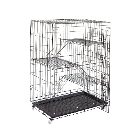 猫 ケージ ベーシック 猫ケージ キャットケージ 大型 3段 幅76 x 奥行53 x 高さ120cm 折り畳み式 (M-高さ120cm) 猫 ケージ ベーシック 猫ケージ キャットケージ 大型 3段 幅76 x 奥行53 x 高さ120cm 折り畳み式 (M-高さ120cm)