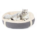 猫 犬 ベッド ペットベッド クッション 柔らかい ふわふわ 暖か 滑り止め ペットソファー 可愛いドーナツ型 中小型犬用 マット 洗える 防寒(L)