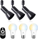 ダクトレール照明 スポットライト E26口金 LEDランプ付き 調光調色 1200LM 消費電力12W(75形相当) 角度調節可能 遠隔操作 常夜灯 LED電球...