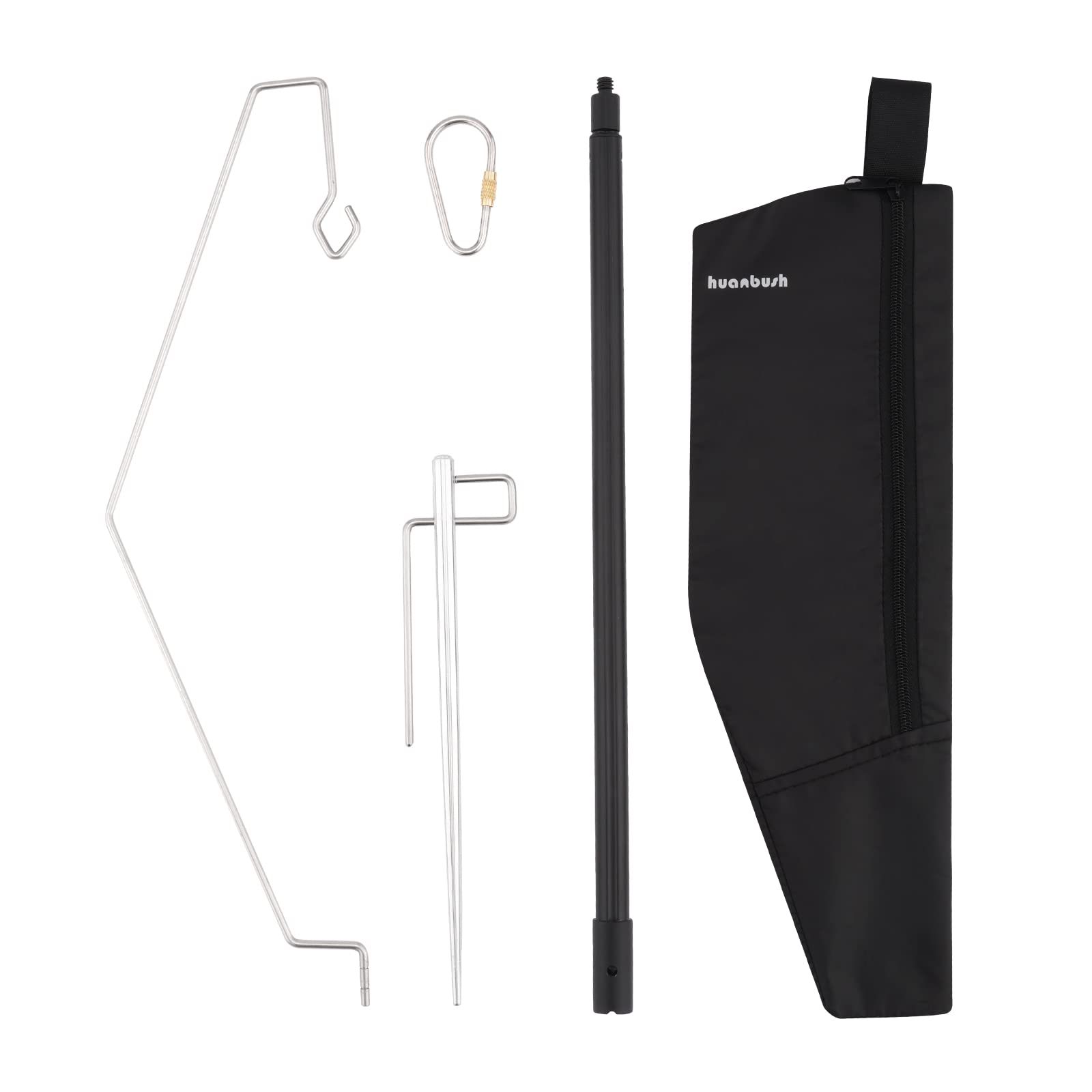 ランタンスタンド 打ち込み式 ランタンポール アルミ製 超軽量 携帯便利 組立簡単 収納ケース付き 重さ 100g