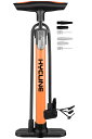 【全バルブ対応】自転車 空気入れ: 仏式/米式/英式バルブ対応 タイヤ/ボール 自転車ポンプ - 軽量 コンパクト ポータブル フロアポンプ