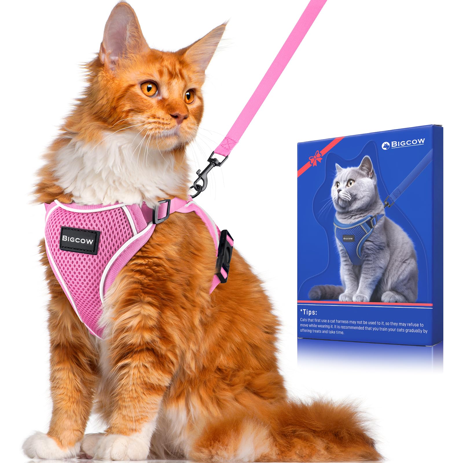 【猫】 猫用 ハーネス リード 猫牽引ロープ リード 猫 ハーネス 猫具 調整可能 簡単装着 防災 超軽量 柔らか素材 首輪 胴輪 反射材 散歩用 お出かけ ベスト ねこ ネコ ソフト胸あて 咳込み防止 取付説明書付(ピンク XSサイズ)