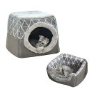 犬 ベッド 猫 ペットベッド おしゃれ ハウス 暖かい キャットハウス 冬 寝袋 寝具 布団 小動物 用 寒さ対策 (グレー XL-38*38*34cm)