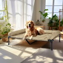 犬 ベッドペットベッド大型犬 ベッド高架犬用ベッドドッグコット + 防水取り外し可能ピロートップマット、ボルスター犬用簡易ベッド、通気性メッシュ付き隆起ペットコ...