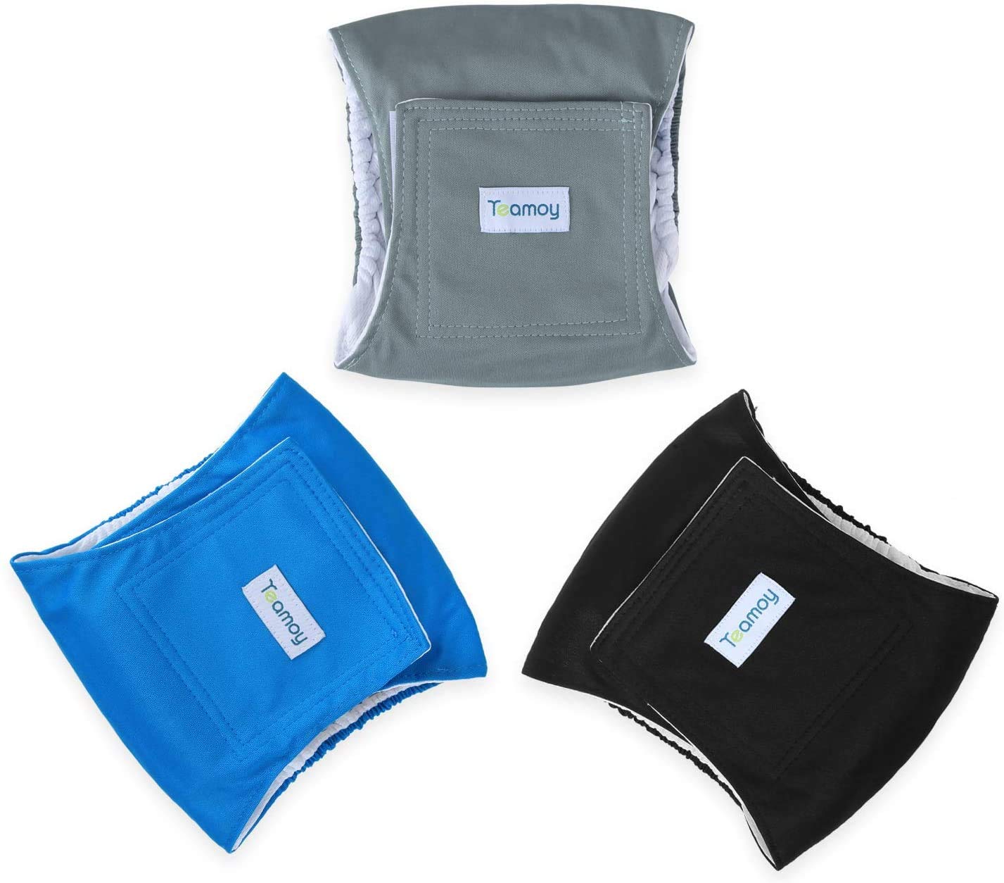 犬マナーベルト 3点セット オス メッシュ裏地 吸収層付き 防水加工生地 ウェストサイズ調整可能 マーキング防止 介護用 お漏らし対策(LLL ブラック+グレー+ブルー)