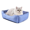 ペットベッド ペットソファー ペットクッション マット 犬 猫 スクエア型 洗える 冷感 ひんやり メッシュ 通気性いい ふわふわ 夏用 M ドット