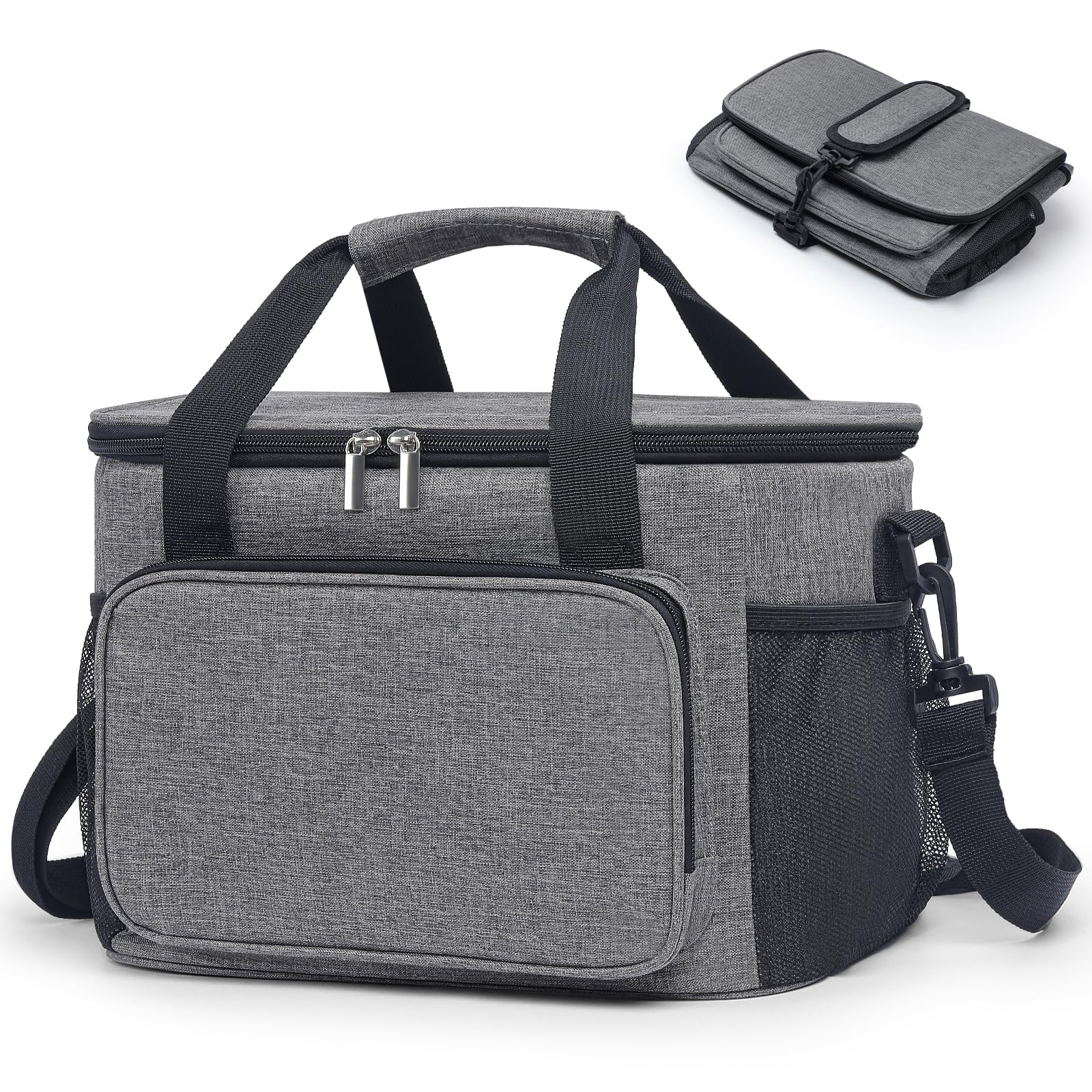 【容量15Lで多彩なシーンに対応】このクーラーボックスは、サイズ31×19×23cm、重さ約0.4kgで、330ml缶を24本収納可能。折り畳み家族でのピクニック、アウトドア、キャンプ、釣り、バーベキュー、お花見など様々なシーンに適しています。 また、水や氷を入れて、夏の暑い日にキンキンに冷えたビールを楽しむこともできます。 毎日の買い物や食材の買い出しにも使え、一年中とても実用的です【5層断熱構造で保冷?保温力抜群】600Dオックスフォード防水生地を使用し、内部にはPEVA、不織布、5mm発泡ウレタン、撥水オックスフォード生地を採用。外気の熱を遮断し、4-6時間の保温、6-8時間の保冷が可能です。保冷剤を使えば、さらに長時間の低温維持が実現します【高品質な防水性能】特殊なホットプレス技術により、縫い目がゼロの設計を採用。氷が溶けても水漏れしないため、安心して使用できます。コンパクトに折りたためるので、持ち運びや収納にも便利です【3WAY仕様で持ち運びがラクラク】手持ち、肩かけ、2人持ちの3つの持ち方から選べる3WAY仕様。ショルダーストラップは取り外し可能で、調整も簡単。ショルダーパッド付きで、肩への負担を軽減します。アウトドア初心者にもおすすめのソフトクーラーボックスです【ご注意事項とアフターサービス】 直射日光や高温の場所を避け、鋭利な物や過度に重い物は入れないでください。使用後はしっかりお手入れし、乾かしてから収納してください。万が一不具合があった場合は、アカウントサービス内の「アカウントサービス」→「注文履歴」→「販売： 」→「質問する?から、ご連絡をいただきますようお願い申し上げます