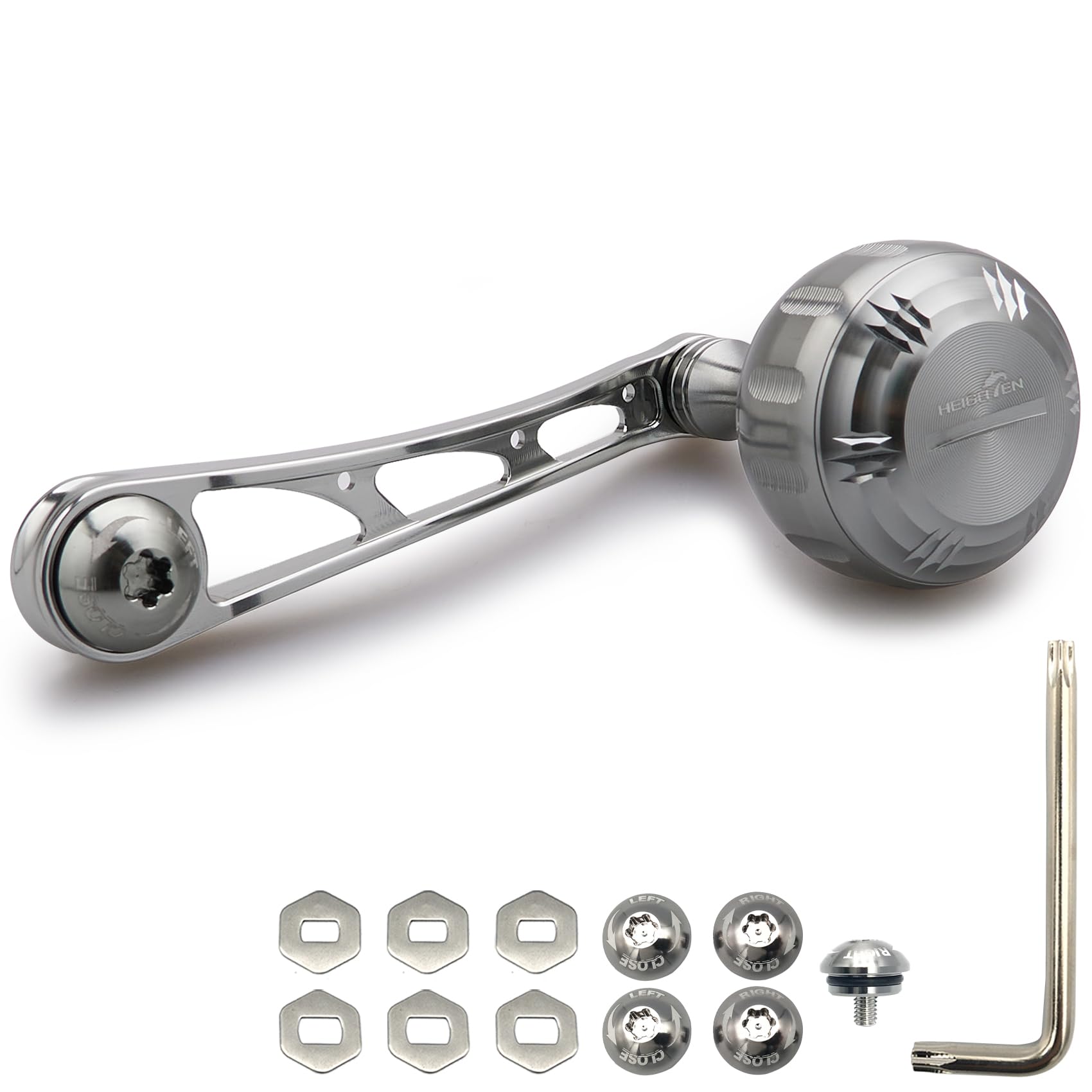 75mm リール ハンドル 35mm ハンドルノブ 搭載 シマノ(SHIMANO) ダイワ(DAIWA) アブ(Abu) ベイトリール 通用 Arch Hammer Series (ガンメタル) (272)