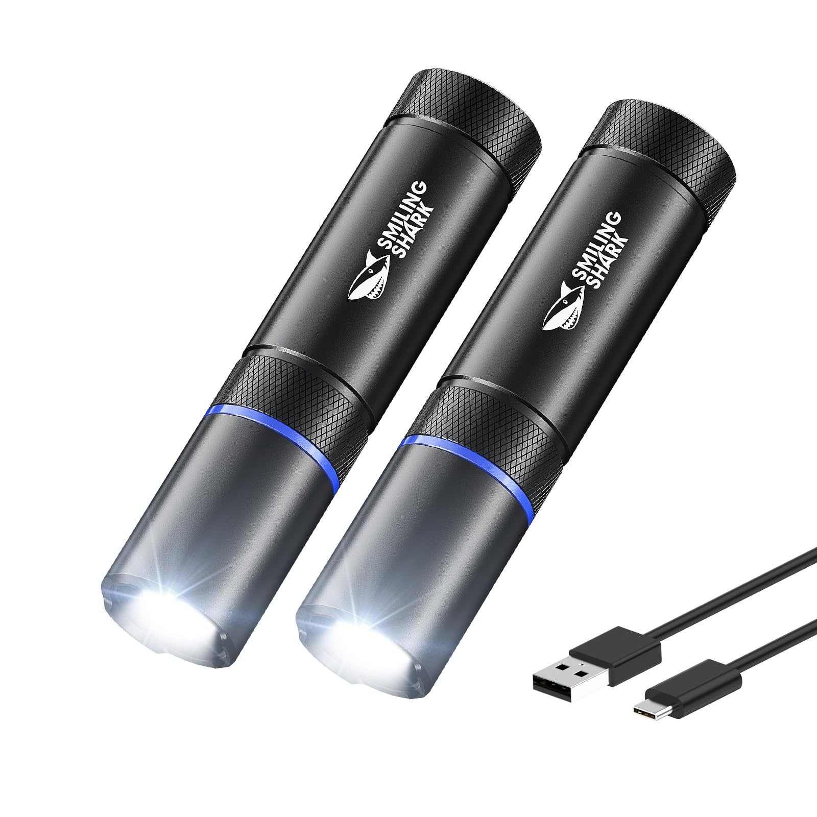 懐中電灯 【アルミ合金力LEDハンドライト】高輝度フラッシュライト 4モード調光 ズーム調節 ストロボ ..