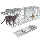 捕獲器 踏み板式 トラップ 動物用 66×26.5×24cm 猫保護器 野良猫 迷子猫 保護カゴ 小動物 捕獲カゴ 害獣駆除 農業作物保護 組み立て簡単 設置 ...