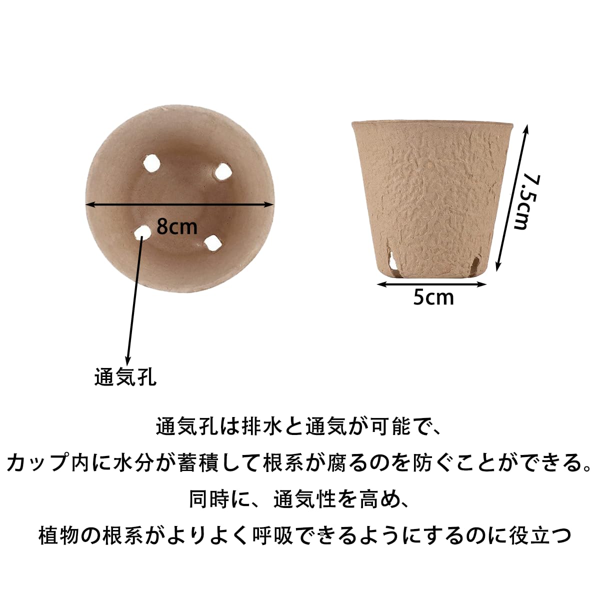 育苗ポット 紙 紙植木鉢 育苗箱 泥炭ポット 分解性 通気孔の設計 種まき 植物栽培 ...
