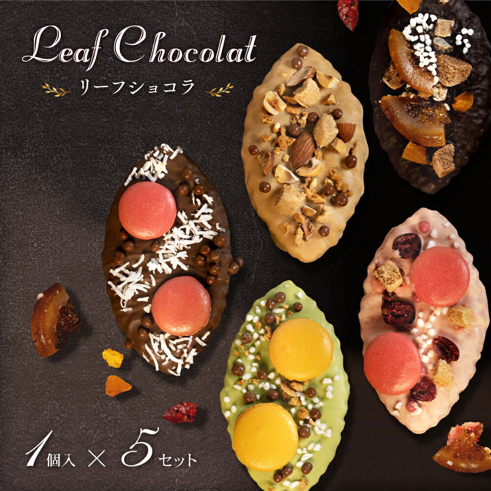 バレンタイン チョコ 2022 送料無料 リーフショコラ 1個入×5セット チョコレート クッキー パイ ナッツ フルーツ ショコラ 個包装 スイーツ かわいい 可愛い お洒落 映える プチギフト お菓子 お礼 お返し ギフト 友チョコ 義理チョコ バレンタインデー お配り