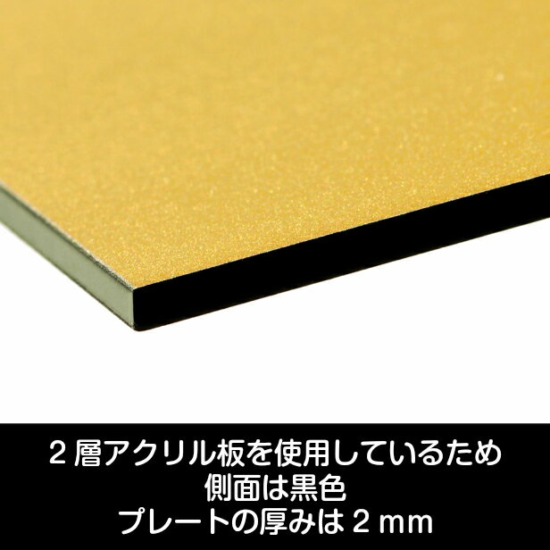 看板 表札 プレート 社名 事務所 オフィス お店 校正確認付 SS 150mm×110mm 真鍮風 ゴールド 名入れ刻印無料 法人 企業 開業 店舗 おしゃれ 金色 小さい 軽くて丈夫なアクリル製 文字は消えない彫刻 屋外対応 貼るだけで簡単設置 シール式 送料無料 商品番号[10001616]