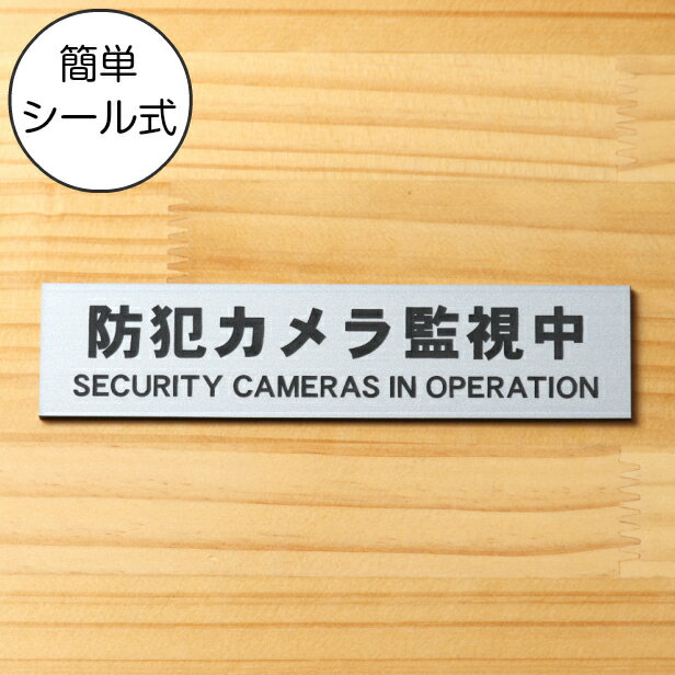 防犯カメラ監視中 英語付 サインプレート ステンレス調 シルバー おしゃれで雰囲気を損なわない防犯用プレート 監視カメラ いたずら防止 嫌がらせ対策に最適 銀色 屋外対応 水濡れOK 日本製 シール式 メール便 送料無料【当店は月間優良ショップ通算19回受賞店です】