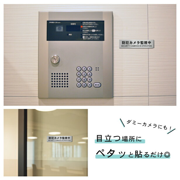 防犯カメラ監視中 英語付 サインプレート ステ...の紹介画像2