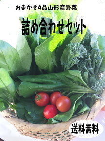 【野菜 詰め合わせ おまかせ4品】野菜セット 旬野菜 新鮮野菜 国産野菜 ご当地野菜 旬の野菜 季節野菜 季節の野菜 おいしい野菜 やさい 野菜 詰め合わせ 詰め合せ 旬 新鮮 美味しい おいしい お任せ 山形 県 山形県産 国産 ご当地 お取り寄せ