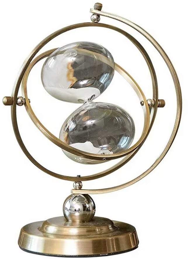 砂時計 置物 インテリア 回転可能 合金+ガラス 15分計 卓上 玄関 書斎 オフィス おしゃれ リビング 雑..