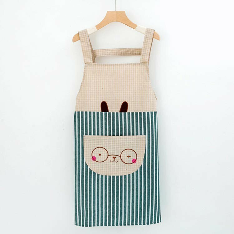 エプロン 保育士 メンズ ストライプ レディース 防汚エプロン 男女兼用 かわいい カフェ ポケット付き 幼稚園 保育士エプロン ウサギ耳..