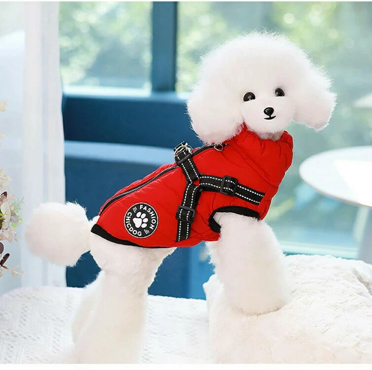 犬服 秋冬 ハーネス 冬 小型犬 中型犬 犬の服 防寒着 ハーネス一体型ジャンパー 冬 コート ドッグウェ..
