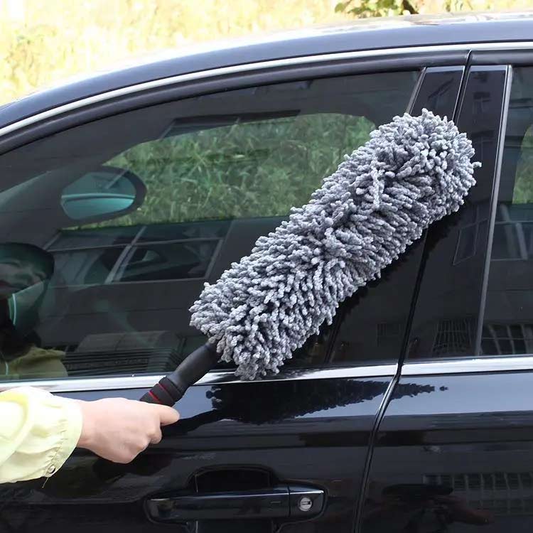 車 ほこり取り モップ 車用 伸縮式 ダスター 掃除モップ 洗車モップ ハンディモップ マイクロファイバ..