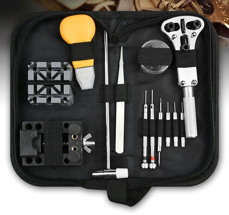 腕時計用工具セット 13点セット ケース付き 腕時計修理キット ベルト交換 電池交換 サイズ調節 メンテ..
