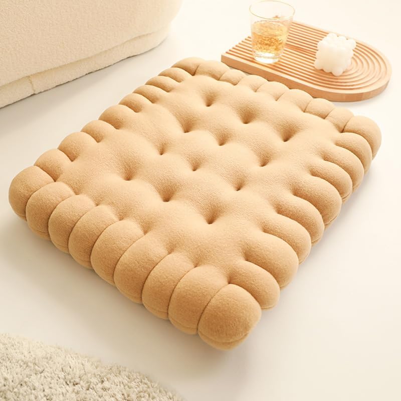 座布団 クッション ビスケット おしゃれ 厚め5cm 座り心地 オールシーズン 椅子用 ソファー用 車用 シートクッション…