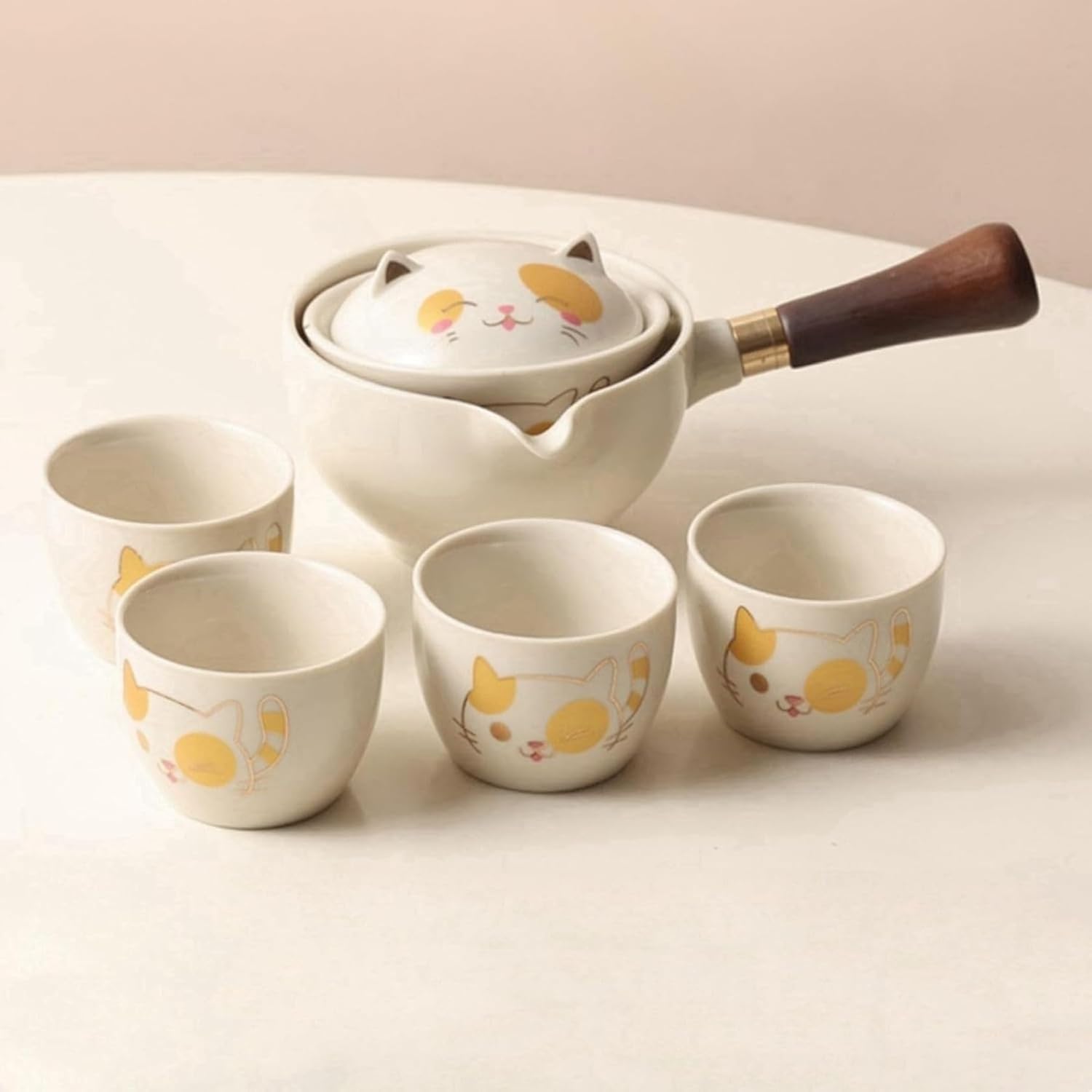 急須 湯呑み セット 猫 ティーセット 茶器セット ティーポット 茶こし付き 茶碗 茶盤 工夫茶器 煎茶器セット 番茶器セット 湯飲み茶碗 花茶 台湾茶 ギフト 来客用 可愛い 煎茶道具 おしゃれ 工