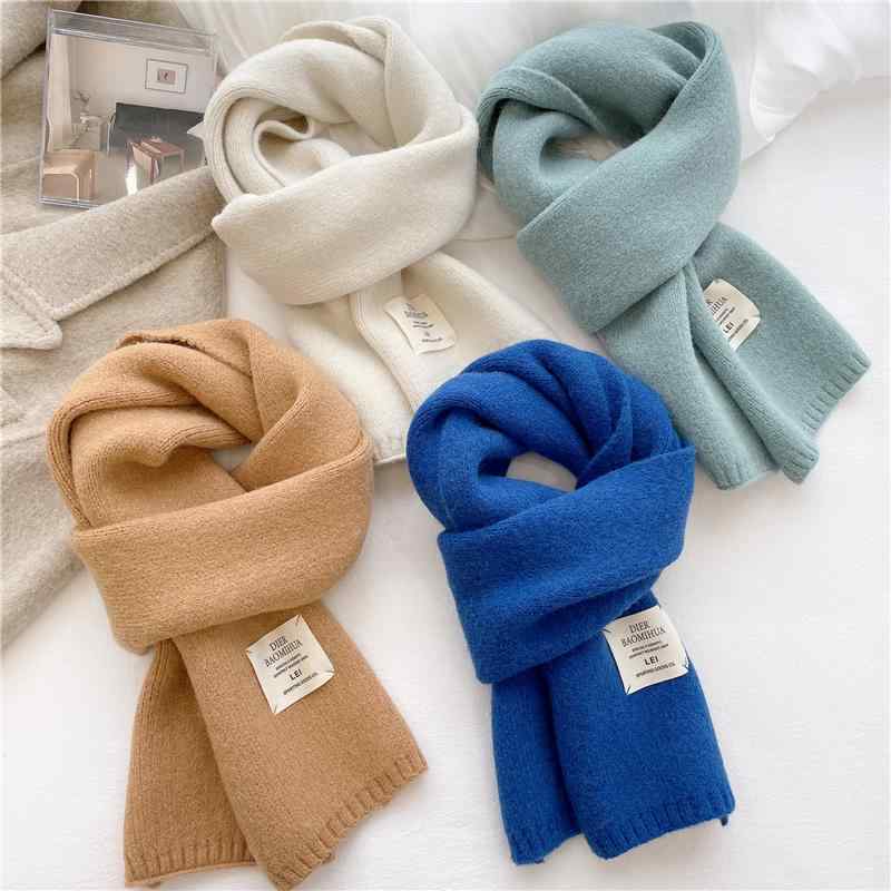 レディース 秋 冬 春 ニット ウール スカーフ アウター 暖かい 装飾 スカーフ 韓国 ソリッドカラー 学生