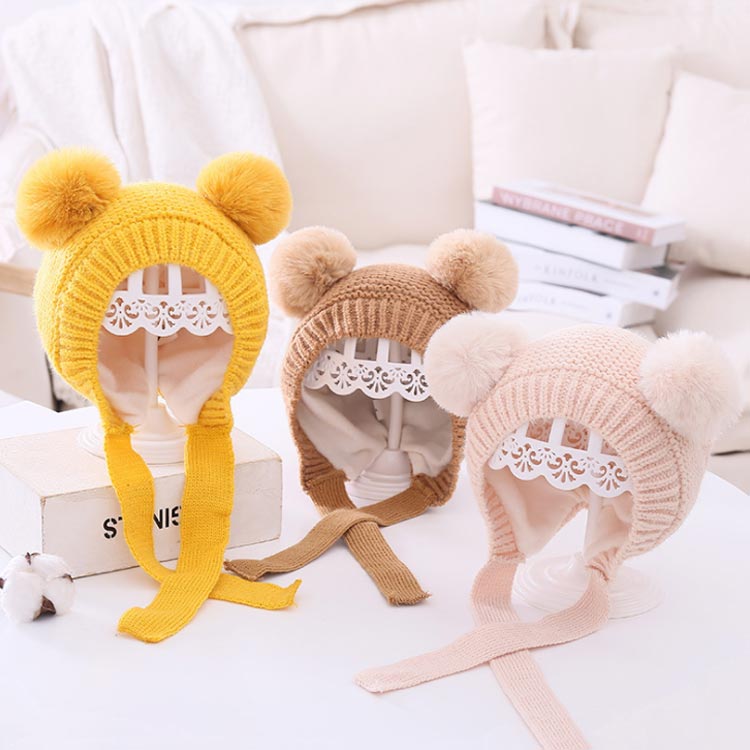 ポンポン付き ニット帽子 裏ボア ニット帽 ベビー 赤ちゃん ニットキャップ ニット 帽子 子供 キッズ 帽子 キッズ帽子 キャップ 女の子..