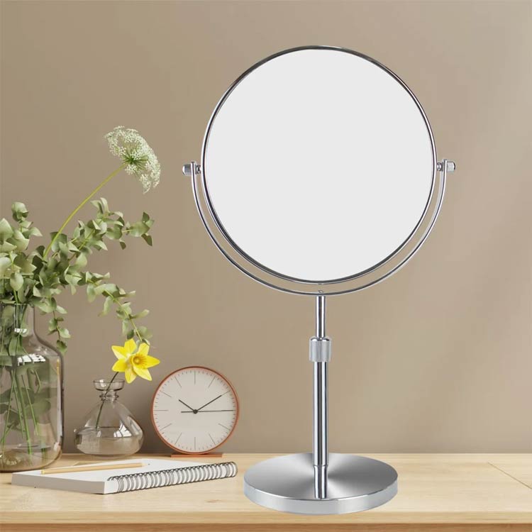 卓上ミラー 高さ 調整 スタンドミラー 卓上鏡 両面鏡 裏面 3倍/5倍/10倍 拡大鏡 卓上 ミラー スタンド ..