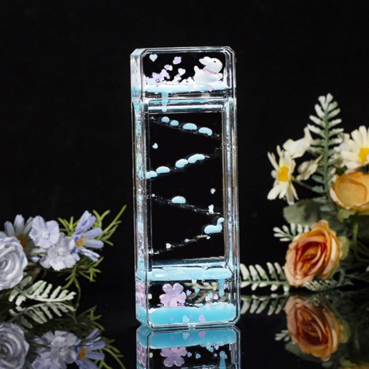 砂時計 子供 花 面白い 液体 誕生日ギフト オイル砂時計 オシャレな置き物 オイル時計 デコレーション ..