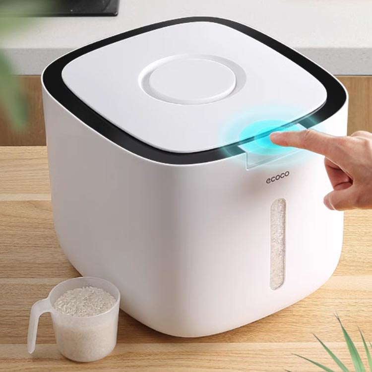 米びつ 10kg 5kg お米収納 無洗米対応 窓付き 米櫃 キッチン用品 キッチン収納 保存容器 収納ボックス プラスチック ライスストッカー 生鮮食品 こめびつ ワンボタン式 開閉簡単 お洒落 送料無料