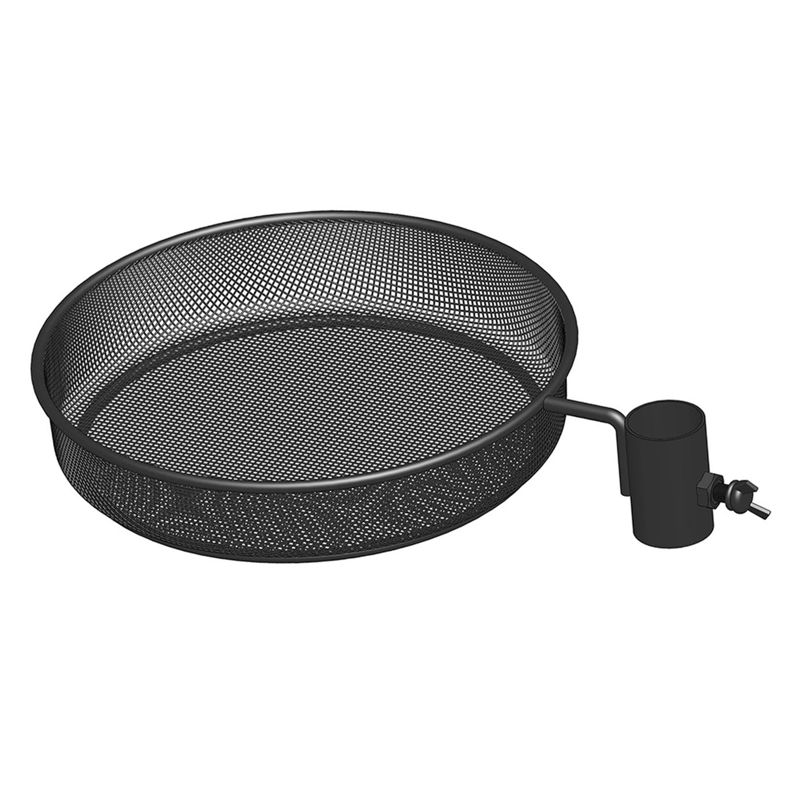 鳥用餌場トレイ 耐久性のある鉄素材 補強縁加工 簡単排水機能 ポールマウント式 蝶ネジ付属 屋外長期使用可能 ガーデン装飾向け, 四角