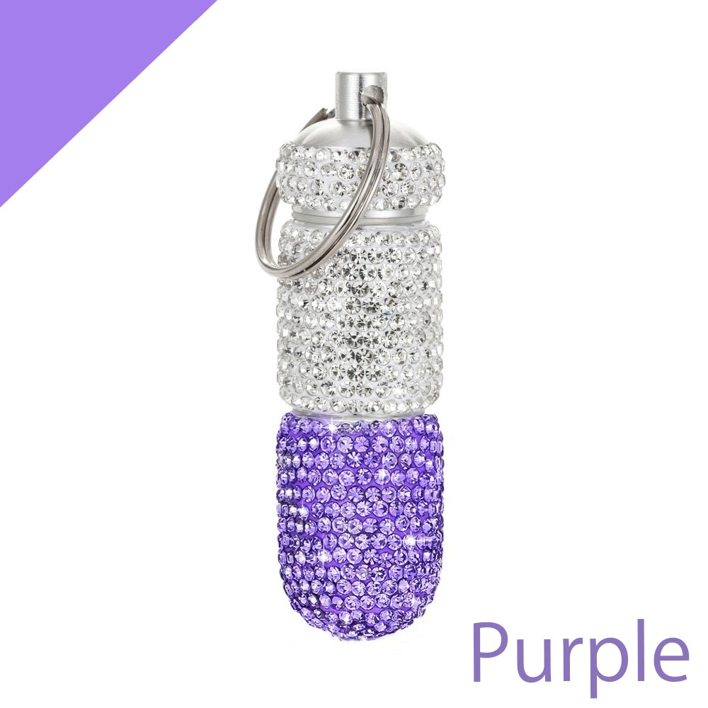 ピルケース キーホルダー型 コンパクト おしゃれ ラインストーン スワロフスキー 持ち運び お薬ケース ..