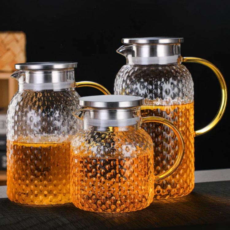 ガラスピッチャー 1000ml 1400ml 1900ml 耐熱耐冷 耐熱ガラス 直火対応 大容量 麦茶 ポット アイスティー ティーポット 水差し 洗いやすい 冷水筒 冷水ポット 麦茶入れ 水だし 茶こし 紅茶ポット 北欧 シンプル クリア おしゃれ 引っ越し祝い ギフト 送料無料 敬老の日